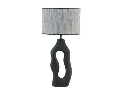 Černá dřevěná stolní lampa Shiboo