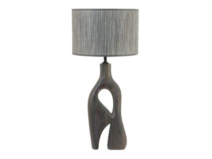 Hnědá dřevěná stolní lampa Shiboo