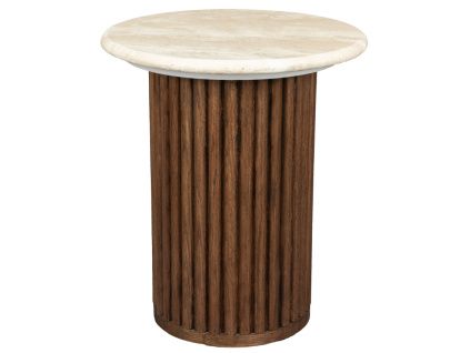 Béžový kamenný odkládací stolek DUTCHBONE ARDA 35 cm