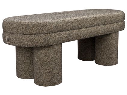 Hnědošedá bouclé lavice DUTCHBONE FERN 110 cm
