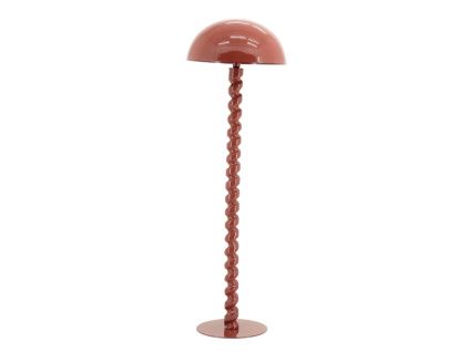 Korálově červená kovová stojací lampa Luox 150 cm