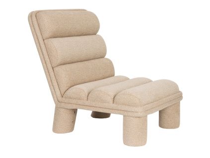 Béžové bouclé lounge křeslo DUTCHBONE FERN