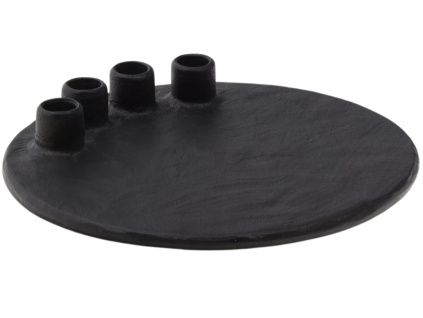 Černý kovový svícen Kave Home Nuvro 26 cm