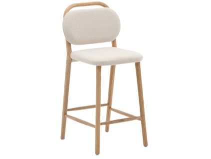 Béžová čalouněná barová židle Kave Home Helda 65 cm