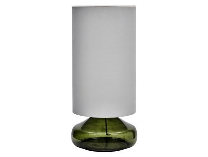 Zeleno-bílá skleněná stolní lampa Matte