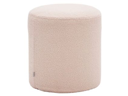 Růžový bouclé taburet Kave Home Kaeli 43 cm