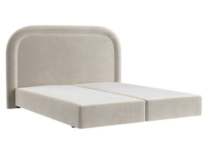 Béžová sametová postel boxspring HAVANA 180 x 200 cm