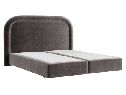 Hnědá sametová postel boxspring HAVANA 160 x 200 cm