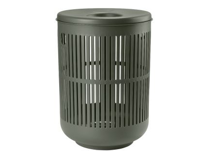 Olivově zelený plastový koš na prádlo Ume 60 l