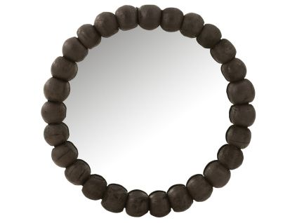 Černé dřevěné závěsné zrcadlo J-line Perle 80 cm