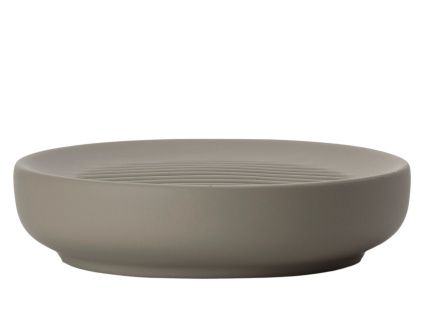 Šedobéžová porcelánová miska na mýdlo Ume