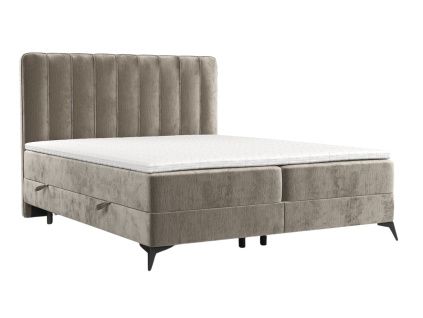 Béžová čalouněná postel boxspring AGGAZ 180 x 200 cm