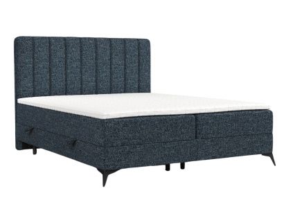 Modrá čalouněná postel boxspring AGGAZ 200 x 200 cm