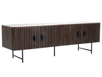 Hnědý dřevěný TV stolek Remi 170 x 45 cm