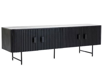 Černý dřevěný TV stolek Remi 170 x 45 cm