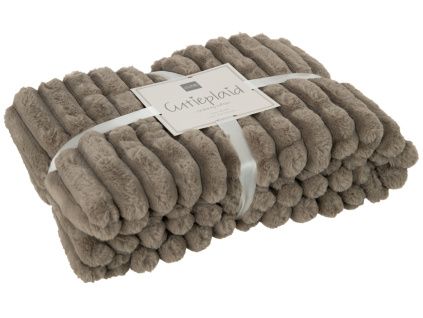 Hnědý pléd J-line Duroy 180 x 130 cm