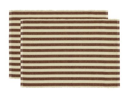 Set dvou hnědých prostírání Stripe 48 x 33 cm