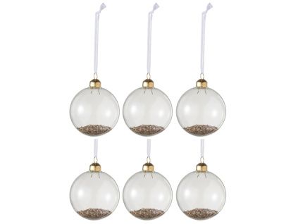 Set šesti skleněných vánočních ozdob J-line Gloss 8 cm
