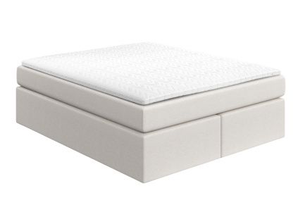 Krémově bílá čalouněná postel boxspring CHESTNUT 200 x 200 cm