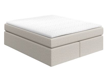 Světle béžová čalouněná postel boxspring CHESTNUT 140 x 200 cm