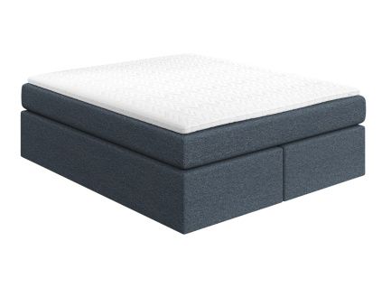 Modrá čalouněná postel boxspring CHESTNUT 160 x 200 cm