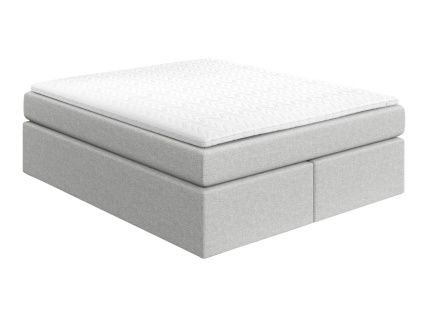 Šedo-béžová čalouněná postel boxspring CHESTNUT 180 x 200 cm