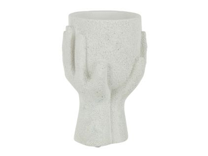 Bílý cementový květináč J-line Bransi Ø 11 cm