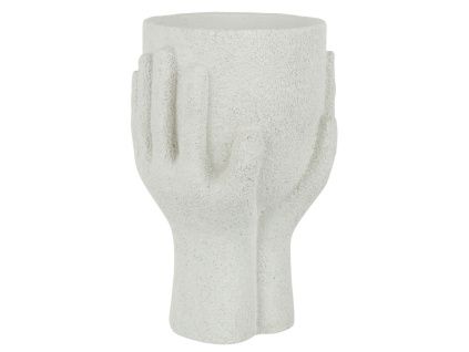 Bílý cementový květináč J-line Bransi Ø 14 cm