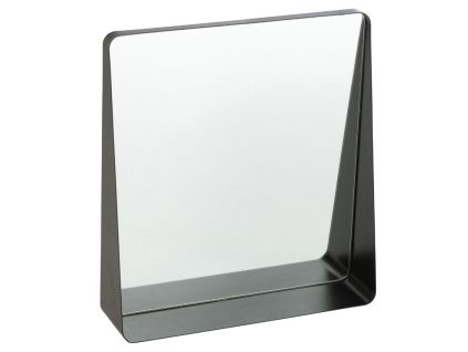 Černé kovové závěsné zrcadlo J-line Zaya 41 x 38 cm