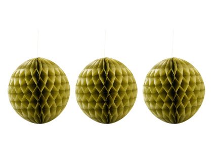 Set tří zlatých papírových vánočních ozdob Ornaments