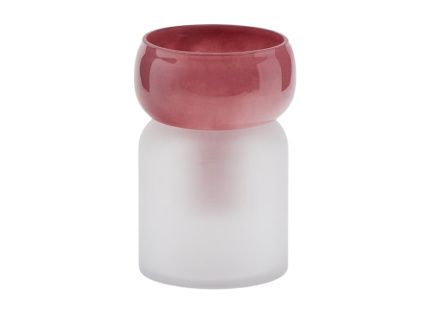 Růžová skleněná váza Kave Home Kelse 19 cm