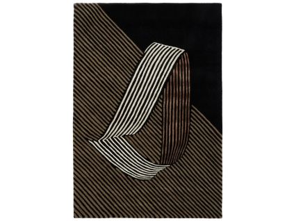 Černo-hnědý vlněný koberec Emerald 200 x 300 cm