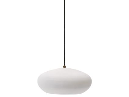 Bílé kovové závěsné světlo Kave Home Inda 30 cm