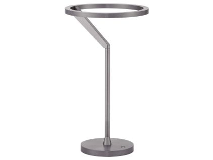 Stříbrnošedá kovová stolní LED lampa Nova Luce Tilia