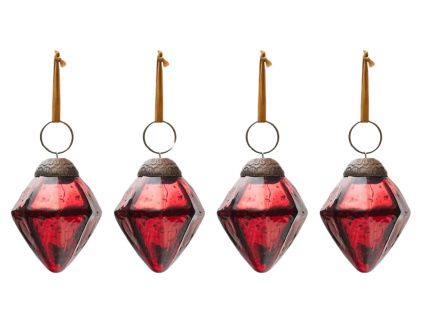 Set čtyř skleněných vánočních ozdob Kave Home Argin 6 cm