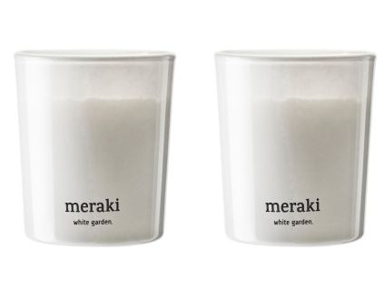Set dvou sójových vonných svíček Meraki White Garden