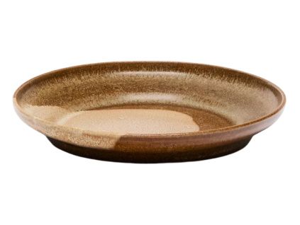 Hnědý keramický dezertní talíř Kave Home Nagoli 22,5 cm