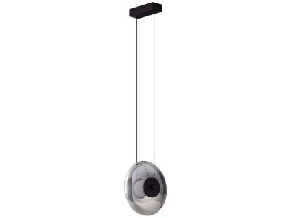 Kouřově šedé skleněné závěsné LED světlo Nova Luce Ballet 26 cm