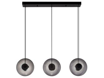 Kouřově šedé skleněné závěsné LED světlo Nova Luce Skia 102 cm
