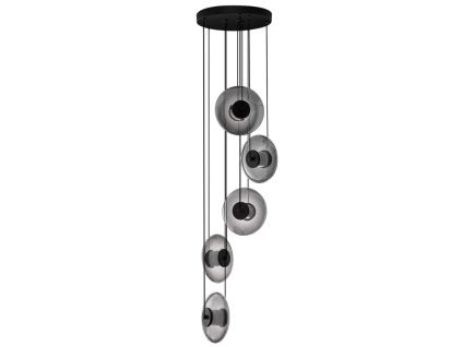 Kouřově šedé skleněné závěsné LED světlo Nova Luce Ballet 40 cm