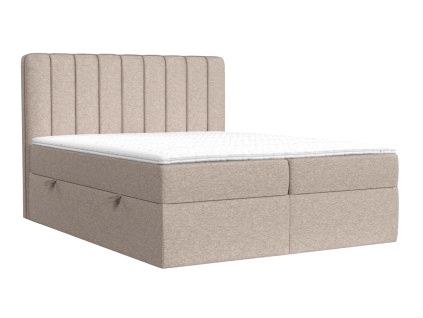 Béžová čalouněná postel boxspring SKYFALL 180 x 200 cm