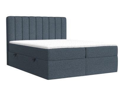 Modrá čalouněná postel boxspring SKYFALL 160 x 200 cm