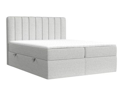 Šedobéžová čalouněná postel boxspring SKYFALL 200 x 200 cm