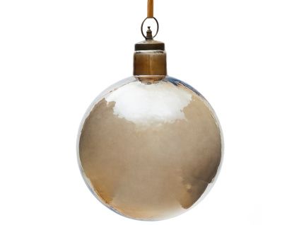 Hnědá skleněná vánoční ozdoba Kave Home Piril 25 cm