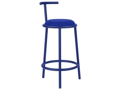 Modrá čalouněná barová židle Hogo II. 68 cm