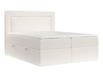 Světle béžová čalouněná postel boxspring IMAGINE 180 x 200 cm