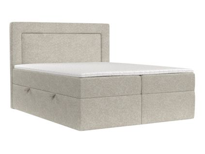Šedobéžová čalouněná postel boxspring IMAGINE 180 x 200 cm