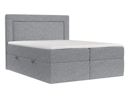 Šedá čalouněná postel boxspring IMAGINE 200 x 200 cm