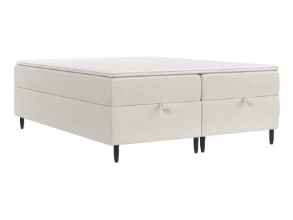 Bílá čalouněná postel boxspring KANAI 180 x 200 cm