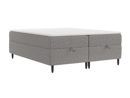 Šedá čalouněná postel boxspring KANAI 160 x 200 cm